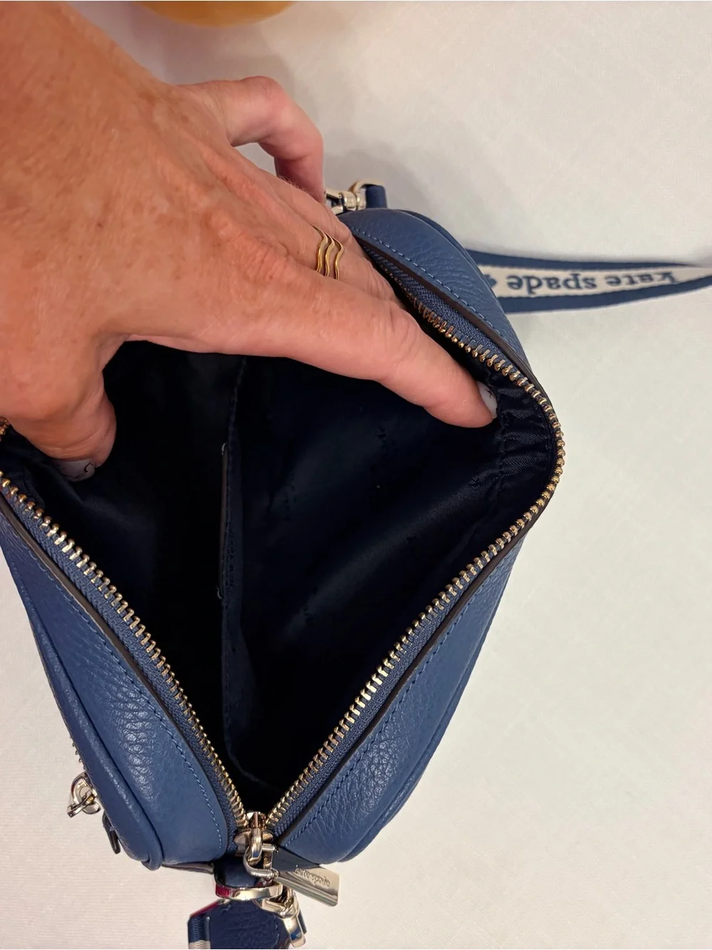 kate spade Navy Triple Crossbody Bag Set with Striped Strap
